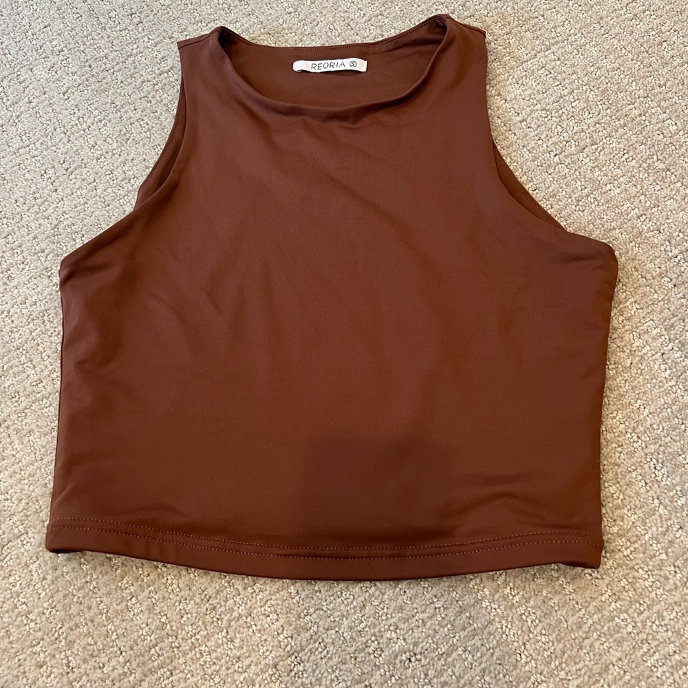 ReoRia Brown Cropped Tank